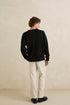 Rhythm M Mohair Stripe Knit Sweater BLACK