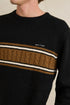 Rhythm M Mohair Stripe Knit Sweater BLACK