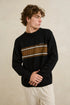 Rhythm M Mohair Stripe Knit Sweater BLACK