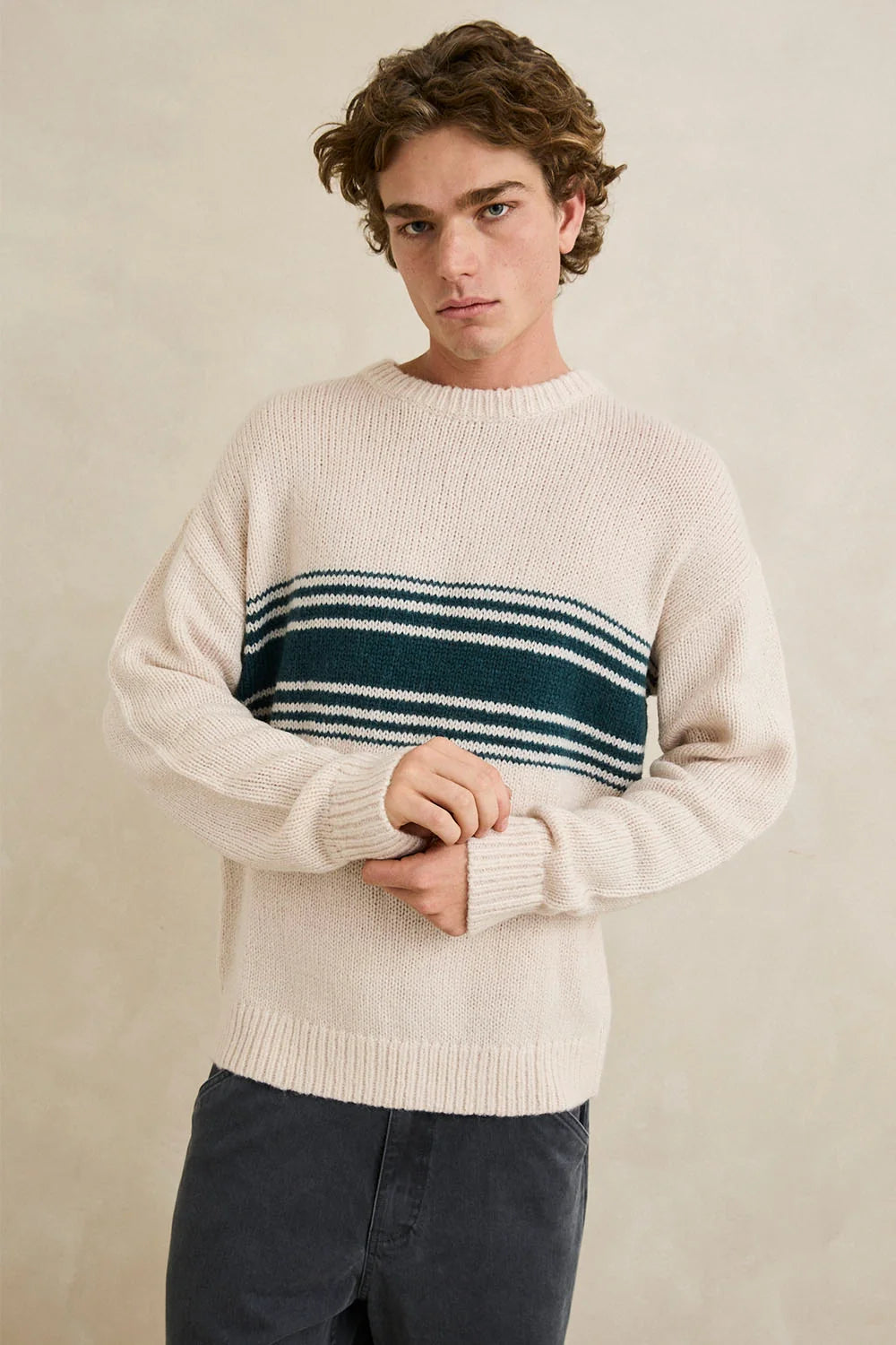 Rhythm M Strata Knit Sweater NATURAL