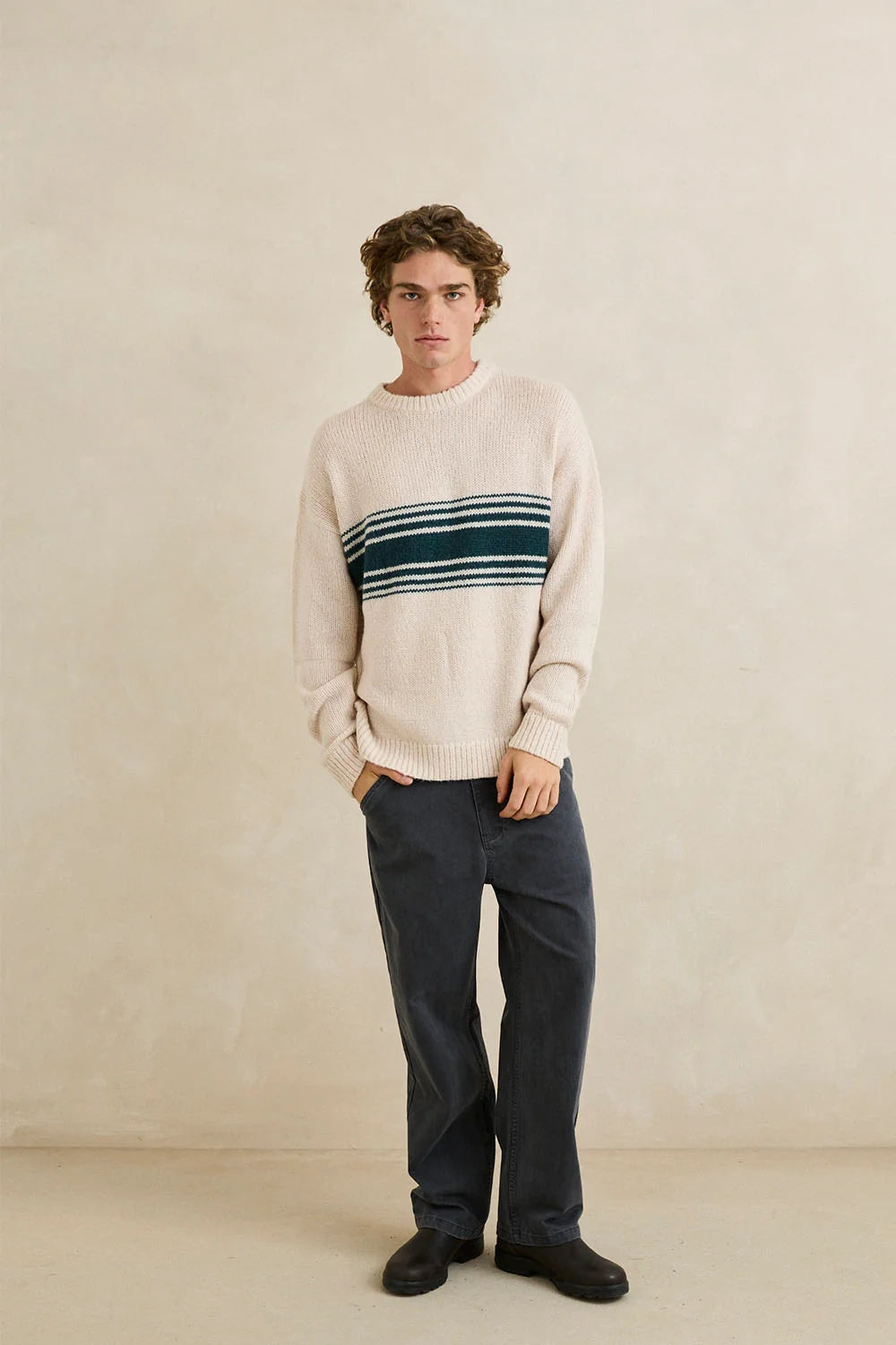 Rhythm M Strata Knit Sweater NATURAL