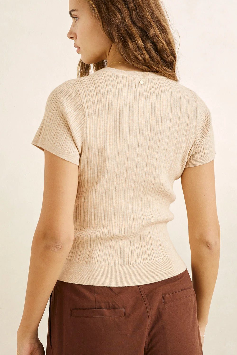 Rhythm W SS Dana Knit Cardigan OAT
