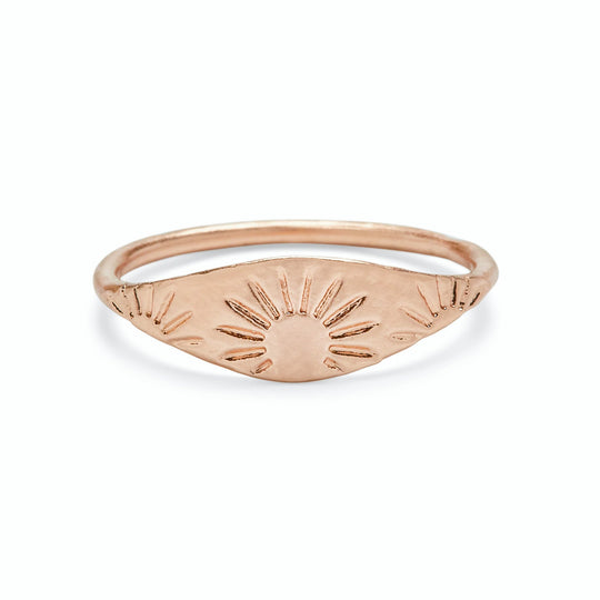 Pura Vida Engraved Sun Ring ROSE GOLD