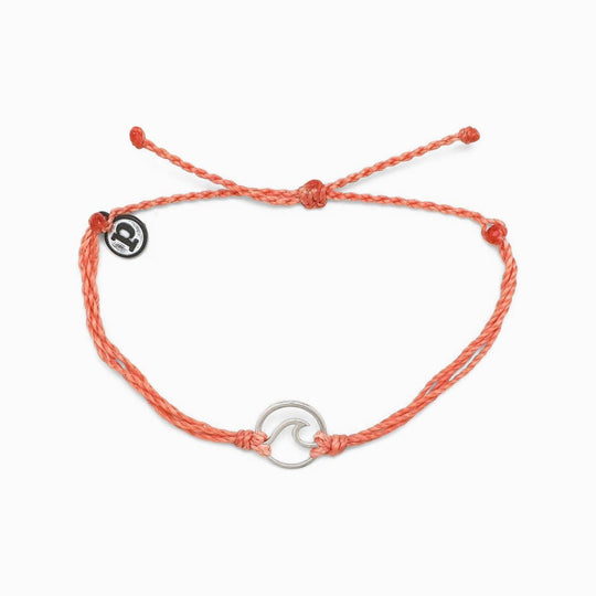 Pura Vida Silver Wave Charm Bracelet CORAL