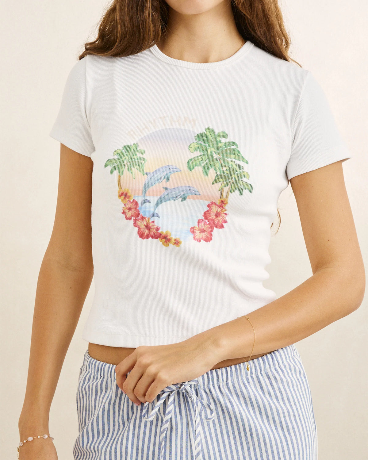Rhythm W Dolphin Everyday Tee WHITE