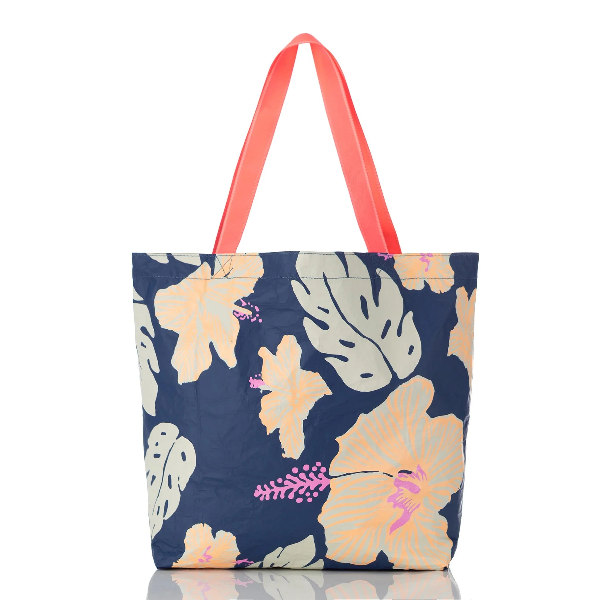 ALOHA Pape'ete Reversible Tote NEON MOON ON NAVY