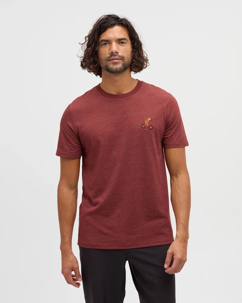 tentree M SS Sasquatch Tee COTTAGE RED / MOUNTAIN BIKE