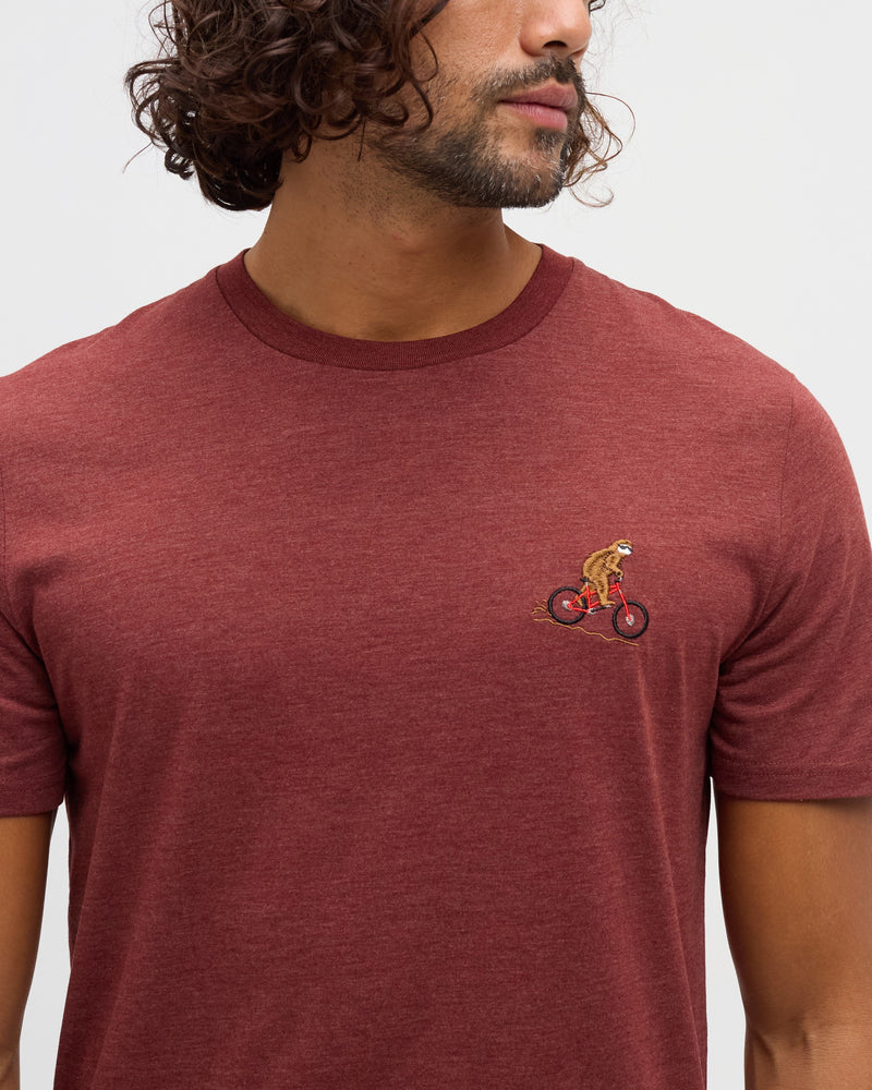 tentree M SS Sasquatch Tee COTTAGE RED / MOUNTAIN BIKE