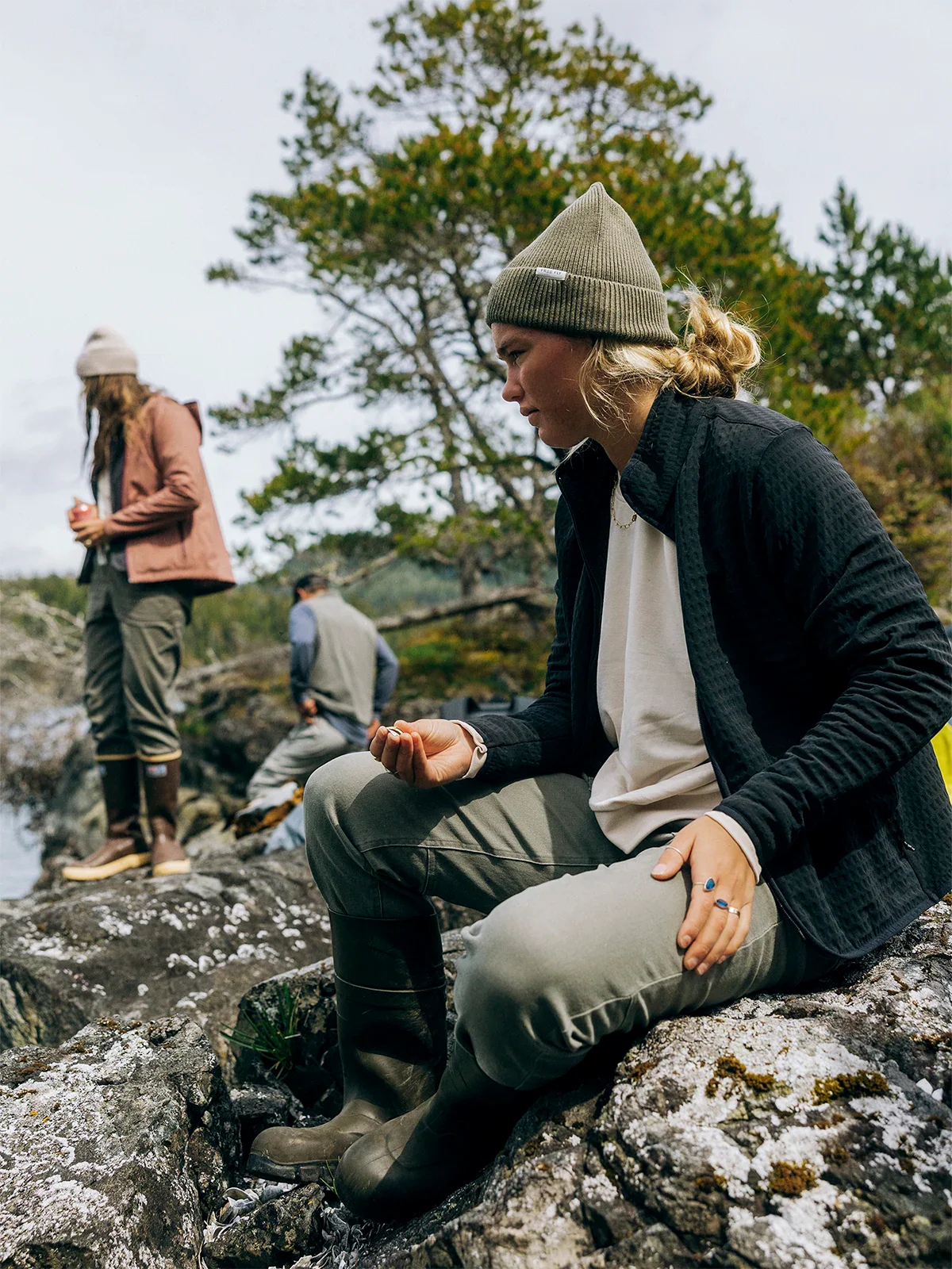 Free Fly W Bamboo LW Fleece Crew HEATHER GREY