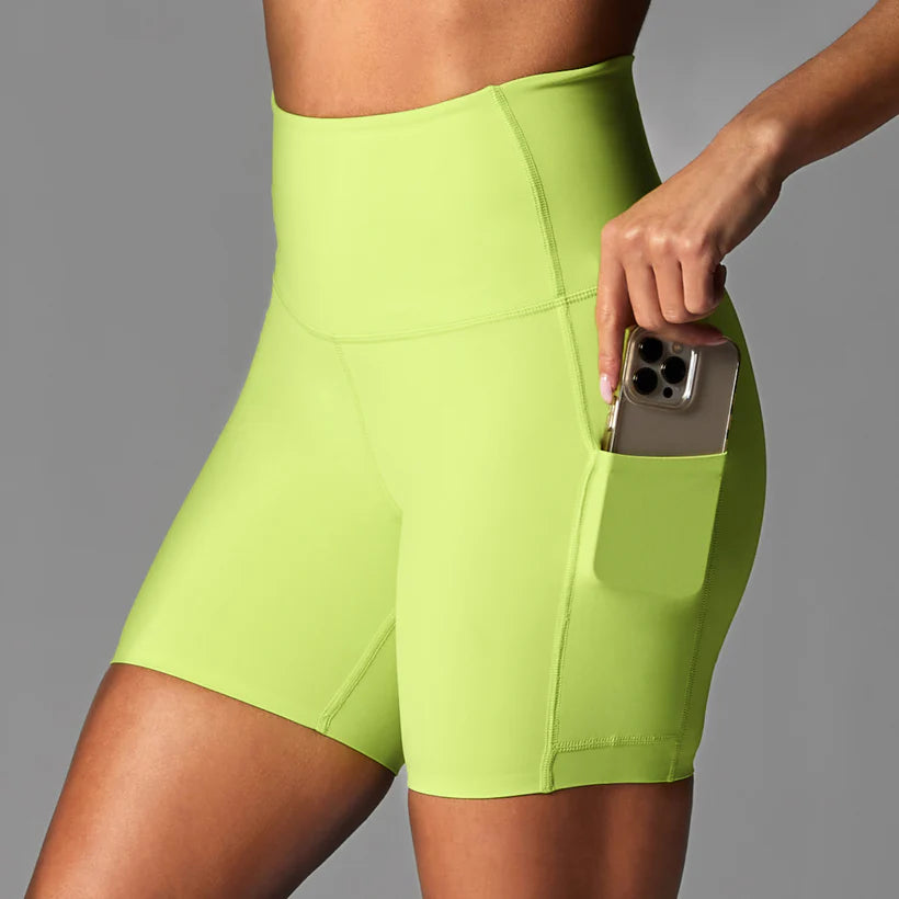 Tavi W Stash & Dash Biker Short LIME