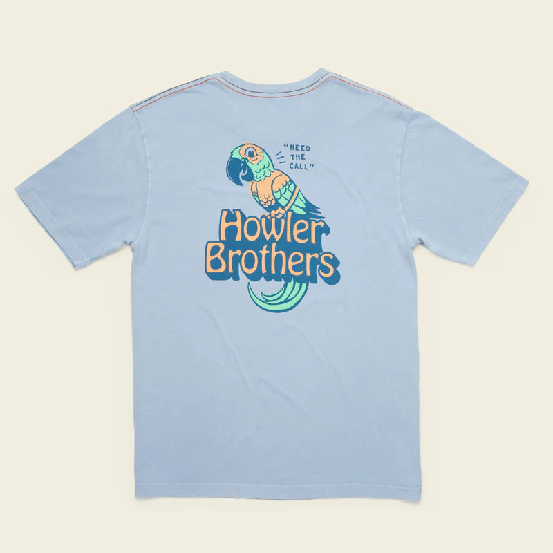 Howler Bros M SS Cotton Tee CHATTY BIRD DUSTY BLUE