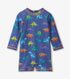 Hatley Dino Party One-Piece Rashguard BLUE