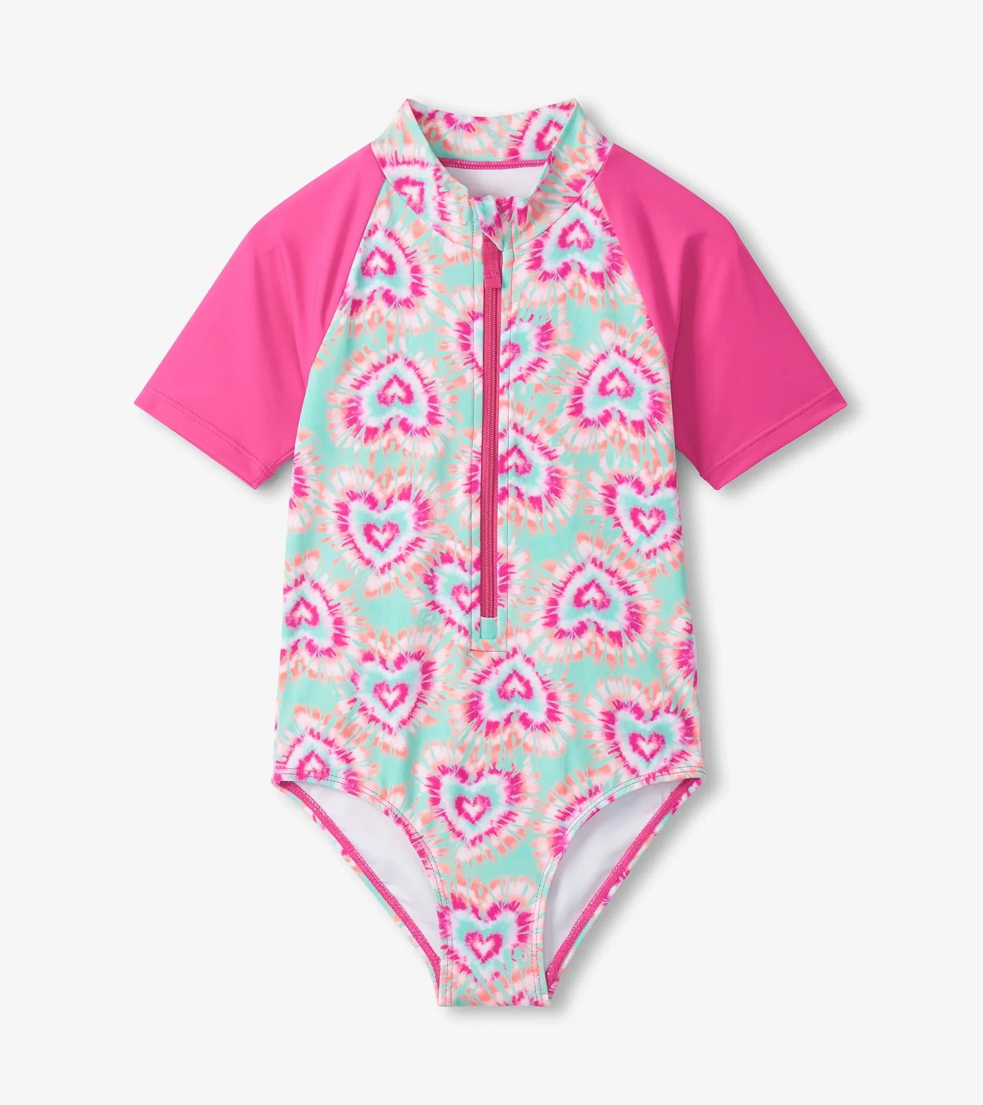 Hatley Kids LS Glow Hearts Rashguard 1 Piece OPAL