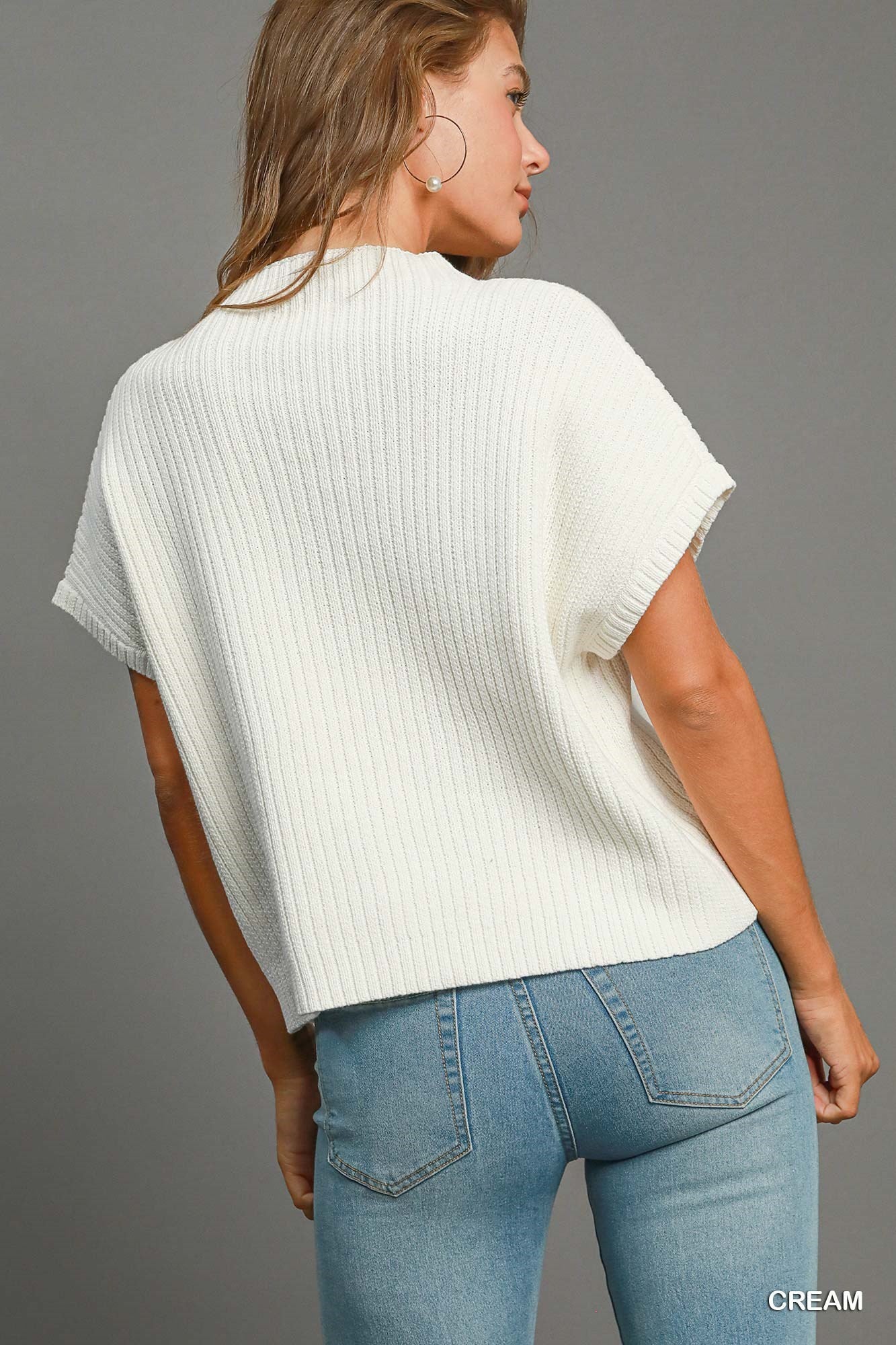 Umgee W Oversized Knit Top CREAM