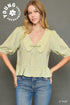 Umgee W Collared Top LIGHT SAGE