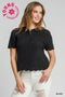 Umgee W Collared Sweater Top BLACK