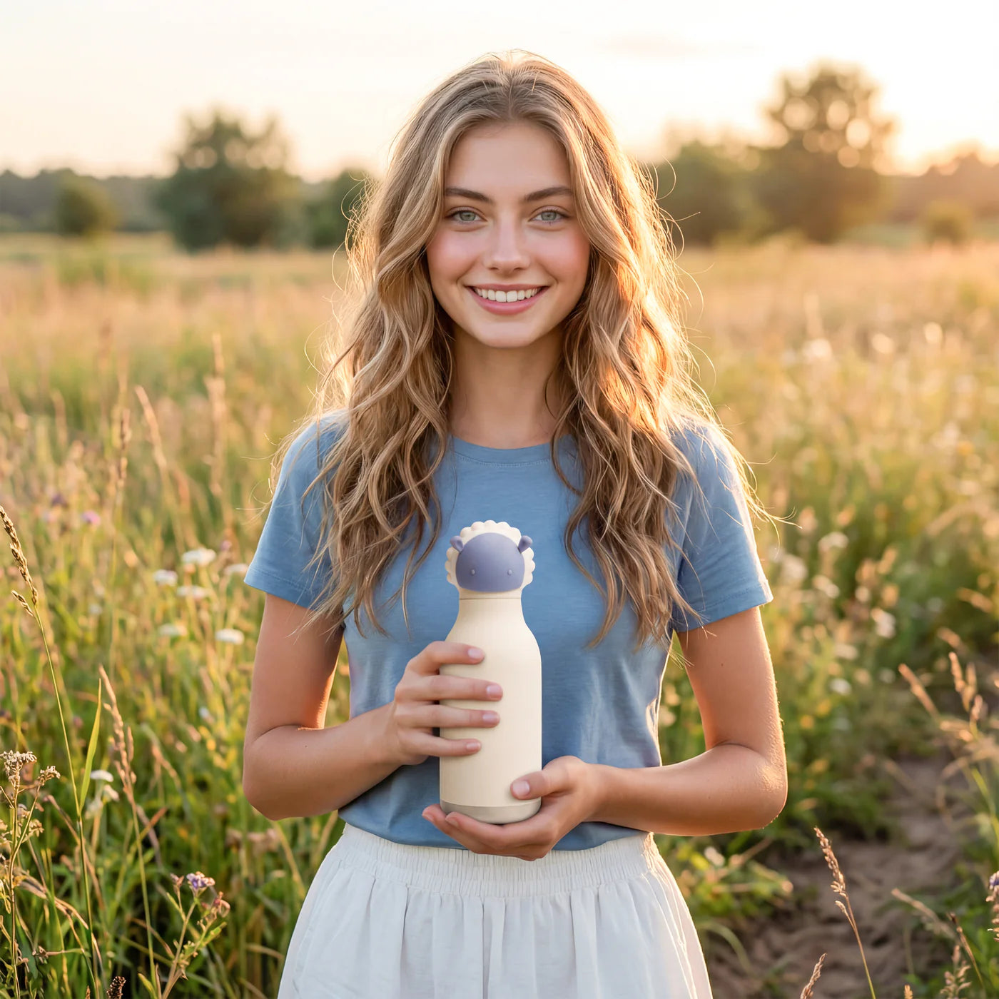Bestie White Sheep 16 oz Water Bottle