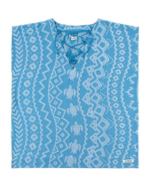 Sand Cloud Swimming Turtle Cover Up BLUE