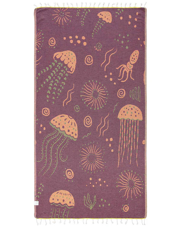 Sand Cloud Beach Towel Aquatic Museum LIME - REG