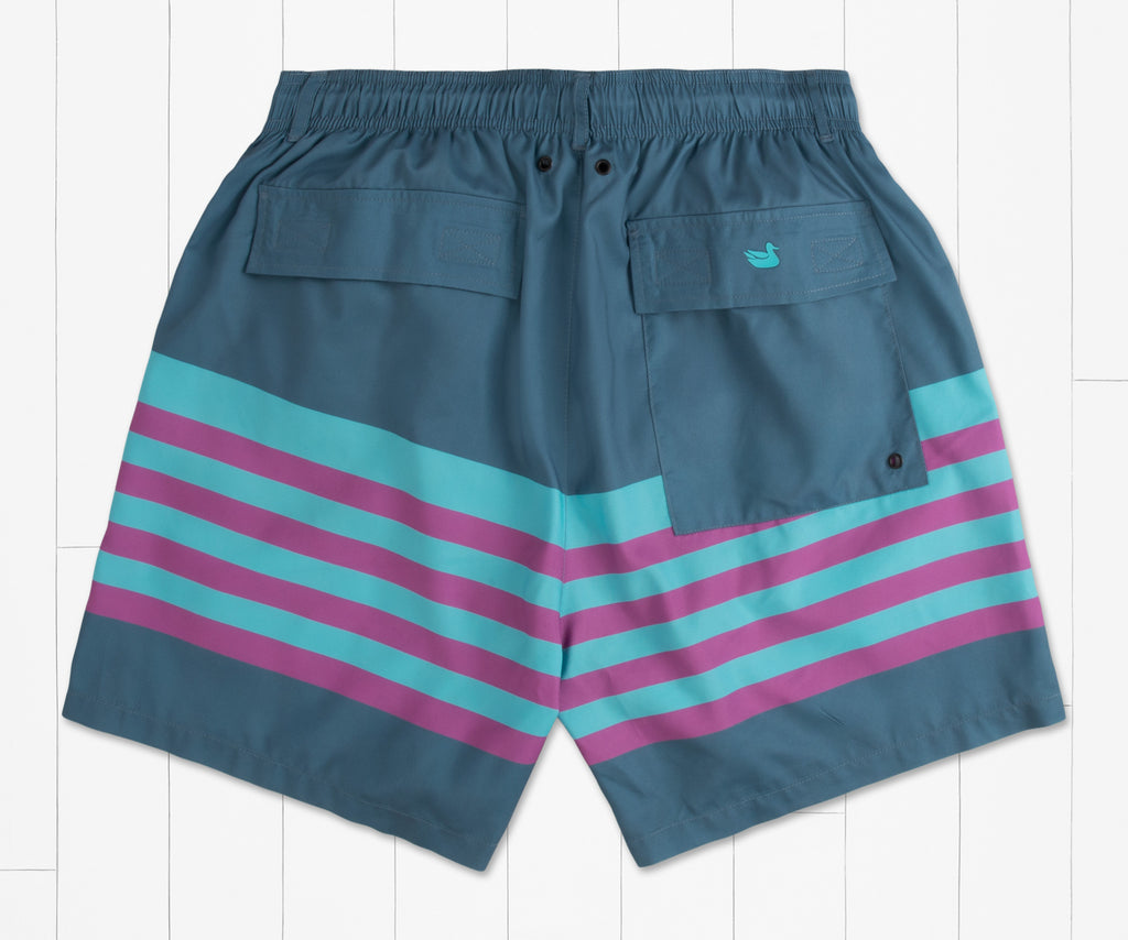 Southern Marsh Youth Harbor Trunk Barcelona Stripe SLATE/TEAL