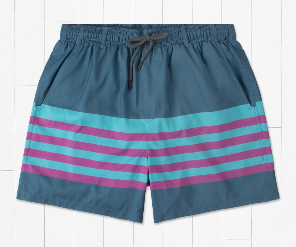 Southern Marsh Youth Harbor Trunk Barcelona Stripe SLATE/TEAL