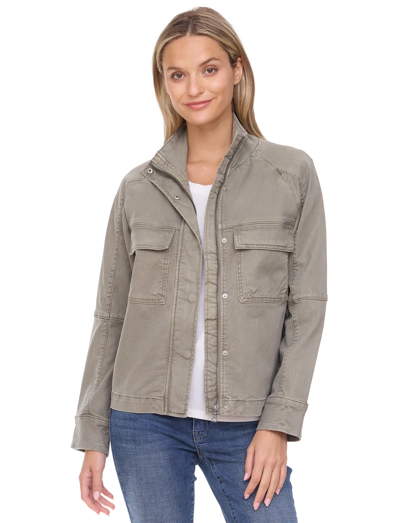 Flag & Anthem W Amelia Cropped Utility Jacket OLIVE