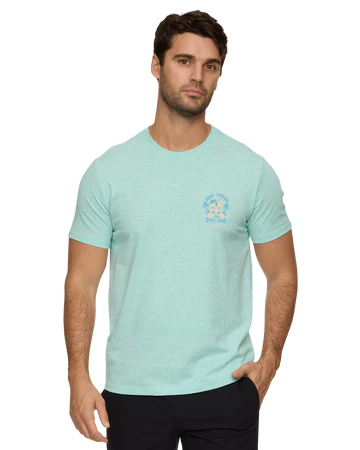 Flag & Anthem M SS Tiki Bar Tee SEAFOAM HEATHER