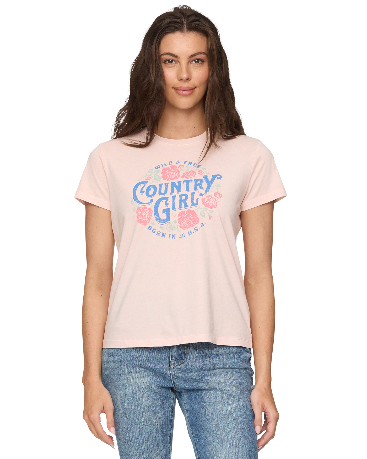 Flag & Anthem W SS Country Girl Graphic Tee PINK