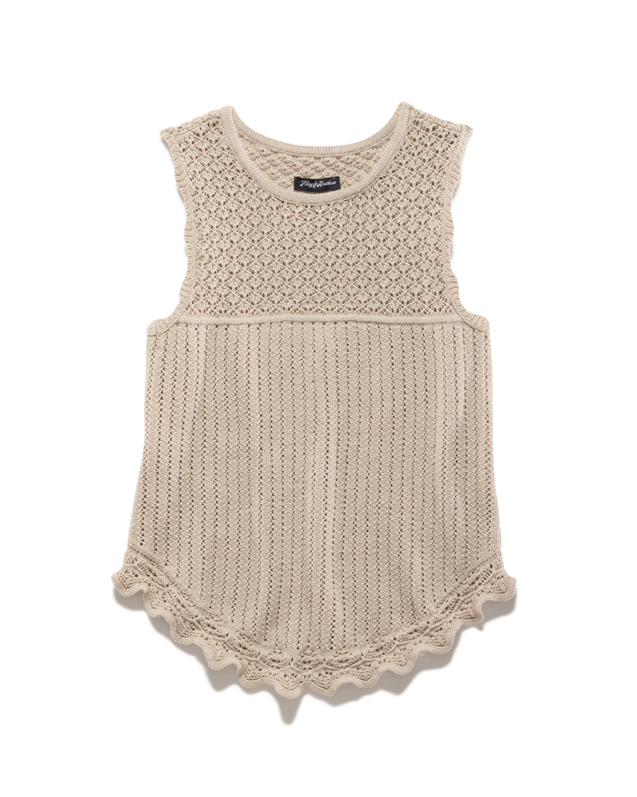 Flag & Anthem W Susie Crochet Tank NATURAL
