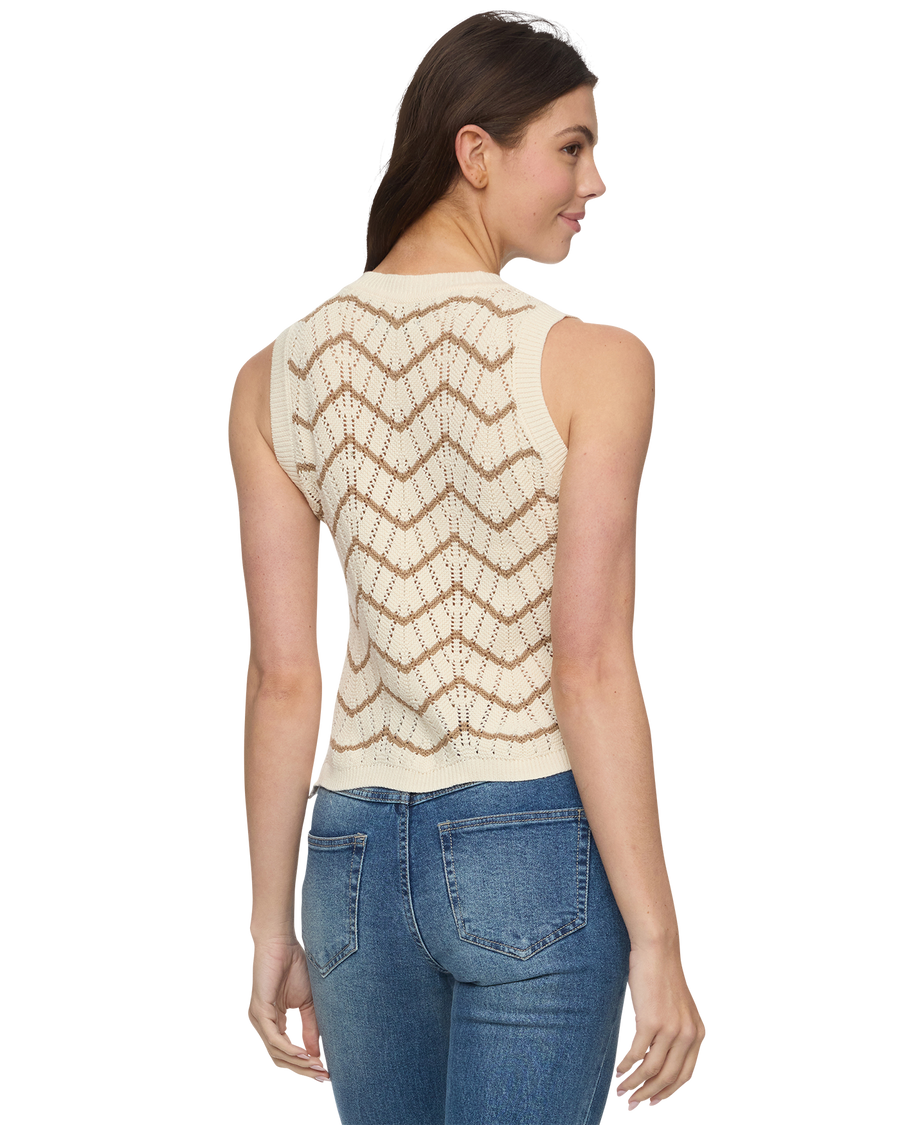 Flag & Anthem W Ely Chevron Sweater Tank NATURAL/WHITE