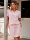 Tasc W Villa Seersucker V-Neck TUSCANY PINK