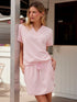Tasc W Villa Seersucker V-Neck TUSCANY PINK
