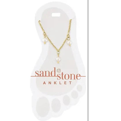 Sand & Stone Anklet GOLD MULTI PEARL DANGLE