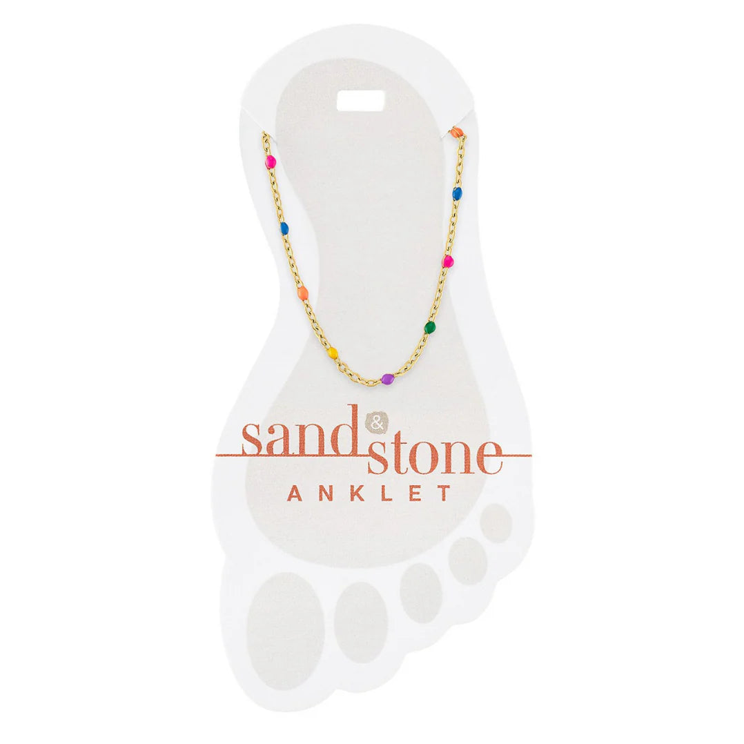 Sand & Stone Anklet GOLD PETITE RAINBOW