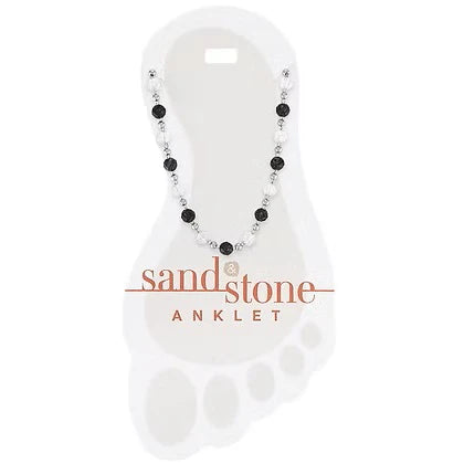 Sand & Stone Anklet SILVER GRAY NATURAL STONE