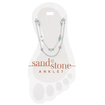 Sand & Stone Anklet SILVER SEAGLASS DUO