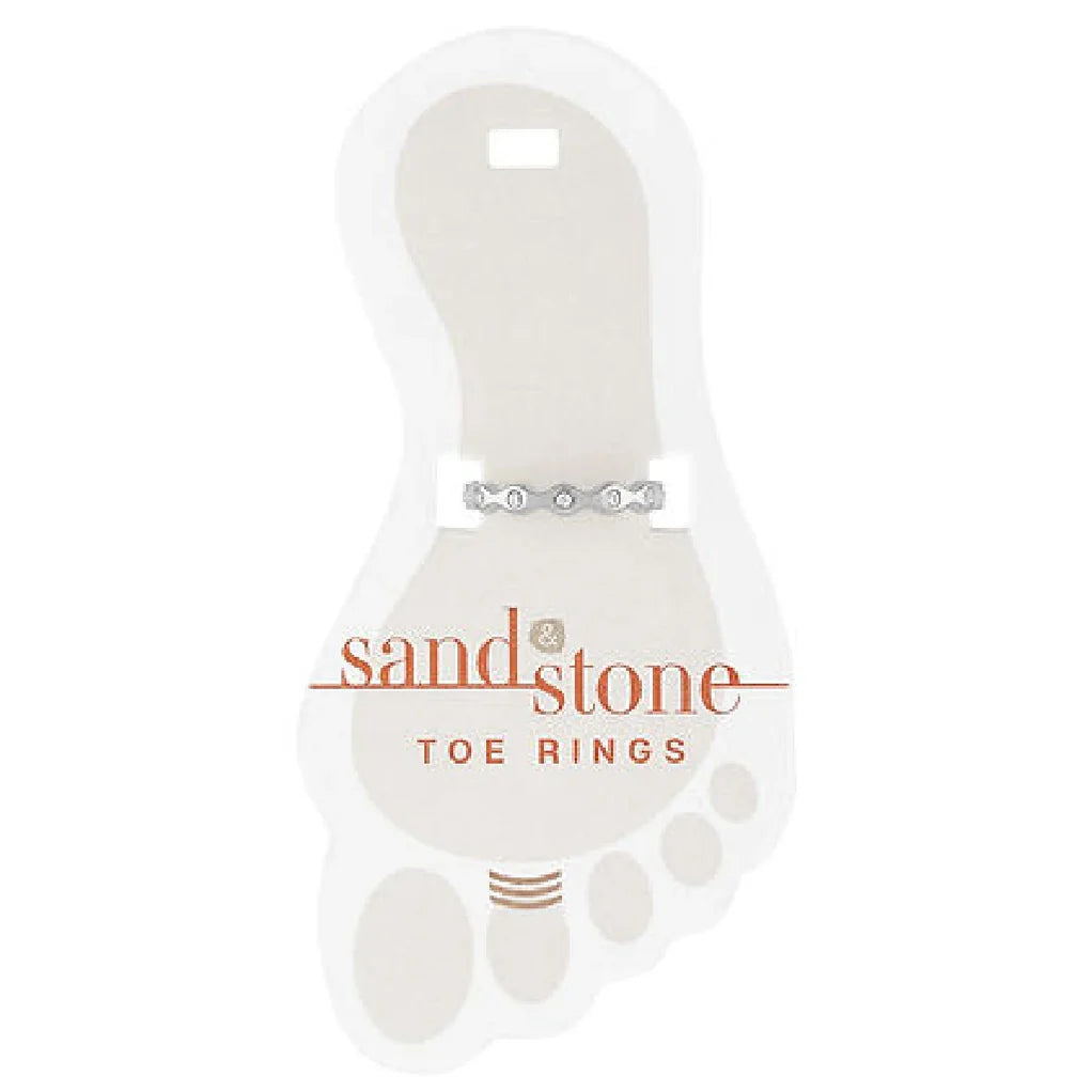 Sand & Stone Toe Ring SILVER FLOATING CZ BAND