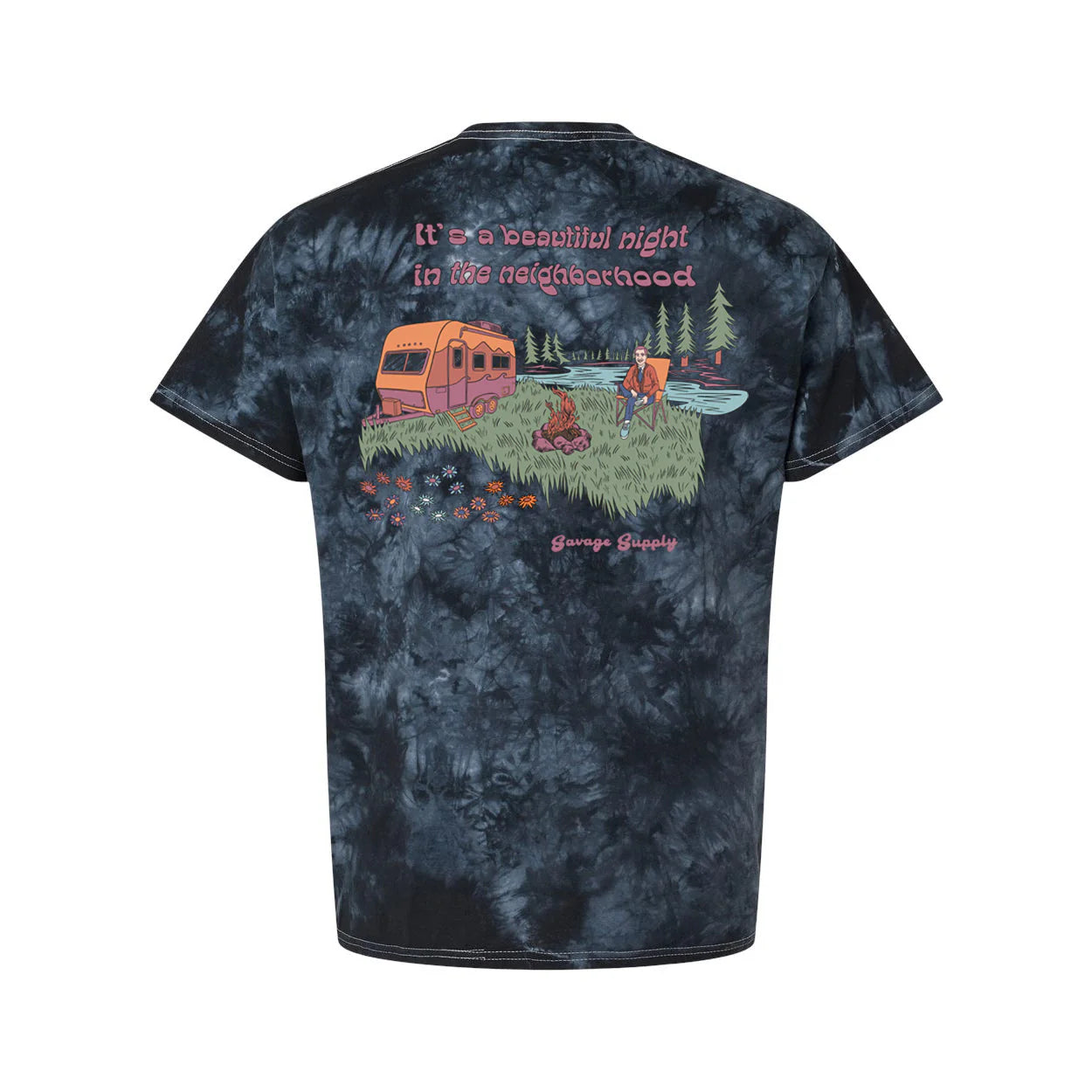 Savage Supply M SS Beautiful Neighborhood Tee BLACK CRYSTAL