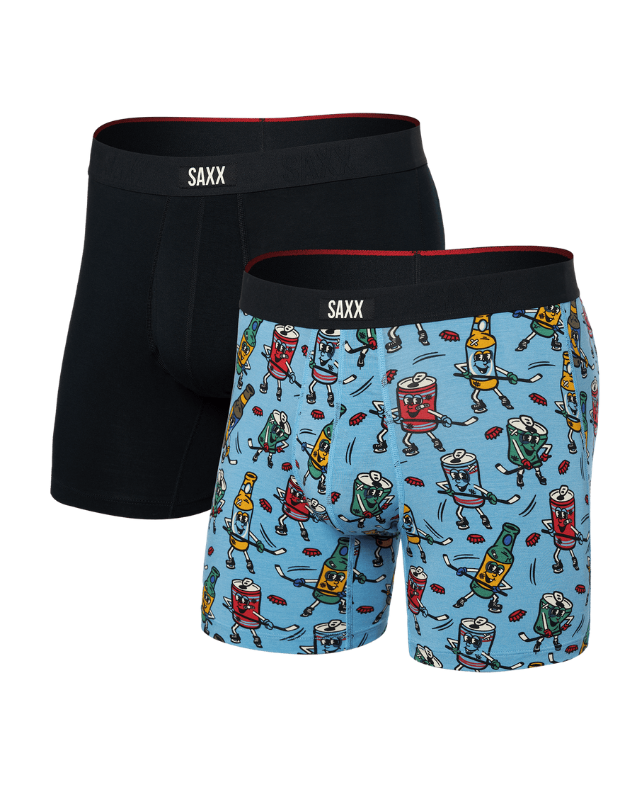 SAXX M Vibe Xtra Boxer Brief 2-pack BEER HOCKEY/BLACK