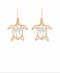 Golden Stella Two Tone Turtle & Palm Earrings GOLD