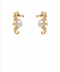 Golden Stella Pearl Seahorse Studs GOLD