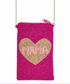 Golden Stella Mama Heart Beaded Crossbody FUCHSIA