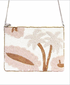 Golden Stella Palm Tree Beaded Clutch WHITE