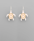 Golden Stella Two Tone Turtle Earrings SILVER