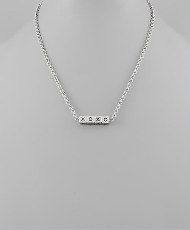 Golden Stella LOVE Cube Necklace SILVER