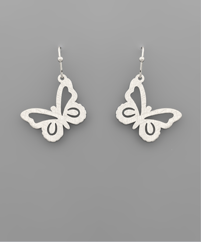 Golden Stella Brushed Butterfly Earrings