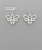 Golden Stella Scratched Bee Earrings SILVER