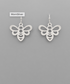 Golden Stella Scratched Bee Earrings SILVER