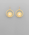 Golden Stella Scratched Flower Circle Earrings GOLD