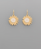 Golden Stella Scratched Sunflower Earrings SILVER
